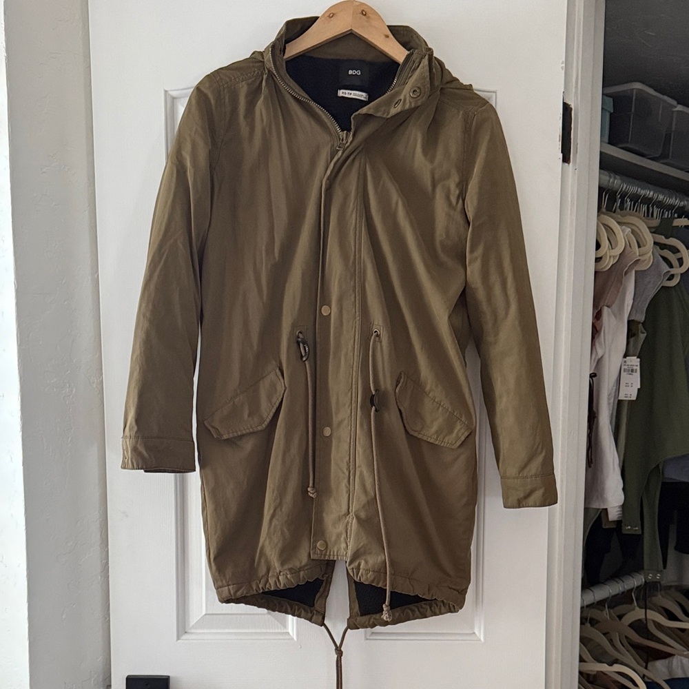 H&M Men's Khaki Hooded Field Jacket